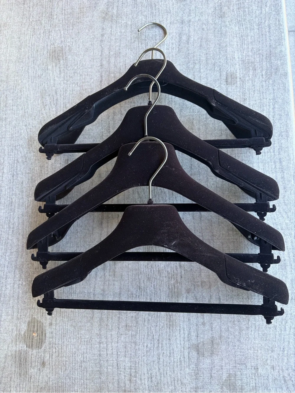 Valentino Black Velvet Garment Hangers — Set of 4
